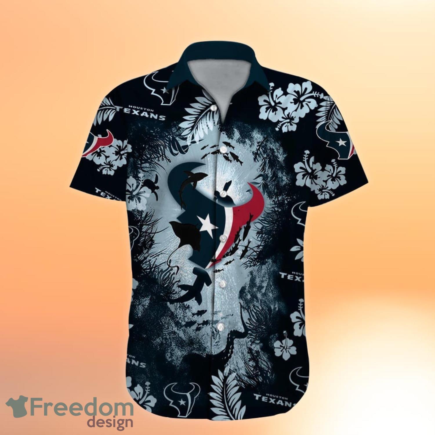 Houston Texans Tropical Skull NFL Design 4 Beach Hawaiian Shirt