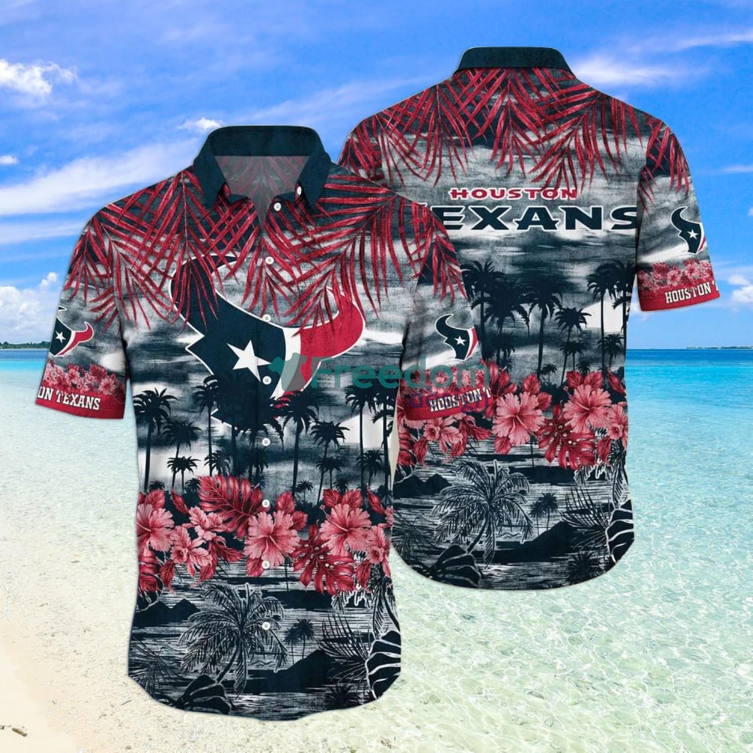 Houston Texans NFL US Flag Aloha Tropical Hawaiian Shirt And Shorts -  Freedomdesign