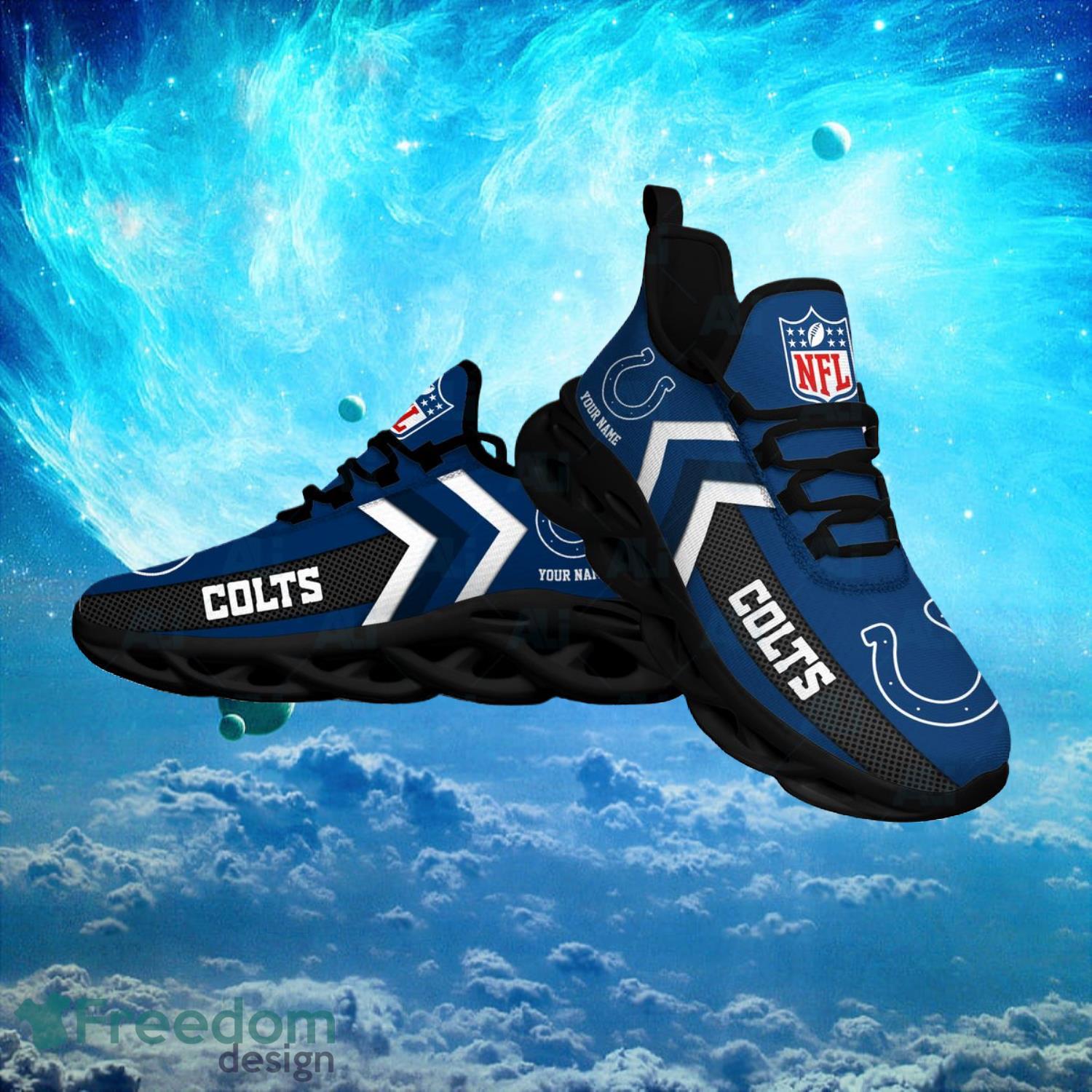 Indianapolis Colts NFL Logo Fans Custom Name Max Soul Shoes Product Photo 1