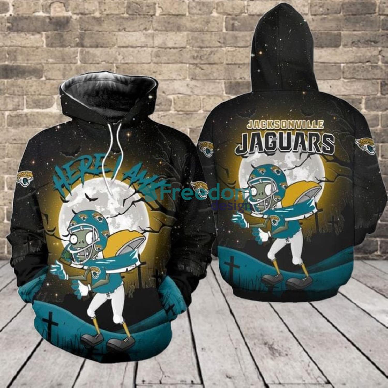 Jacksonville Jaguars Halloween 3D Hoodies Hooded Pocket Pullover