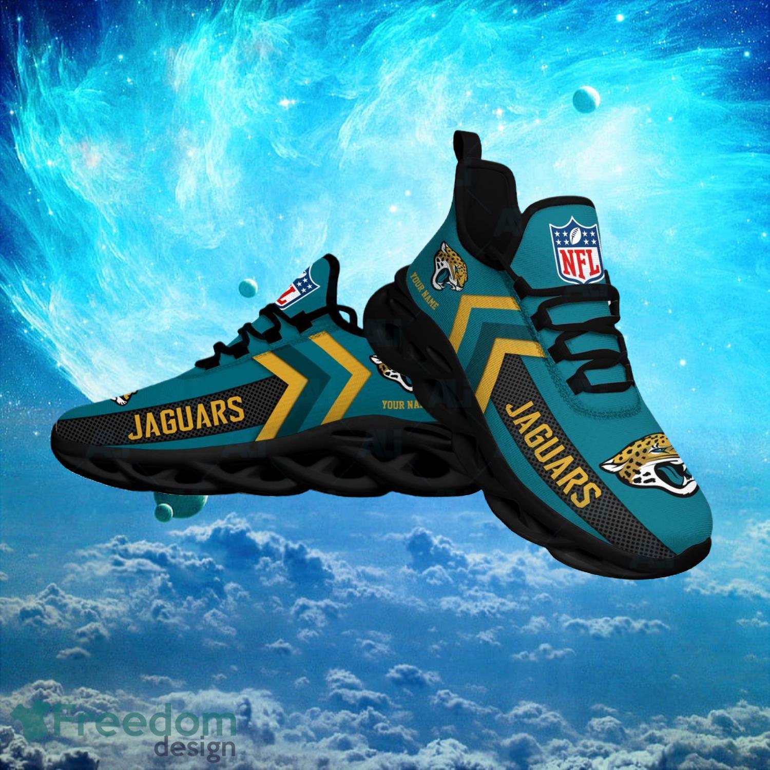 Jacksonville Jaguars NFL Logo Fans Custom Name Max Soul Shoes Product Photo 1