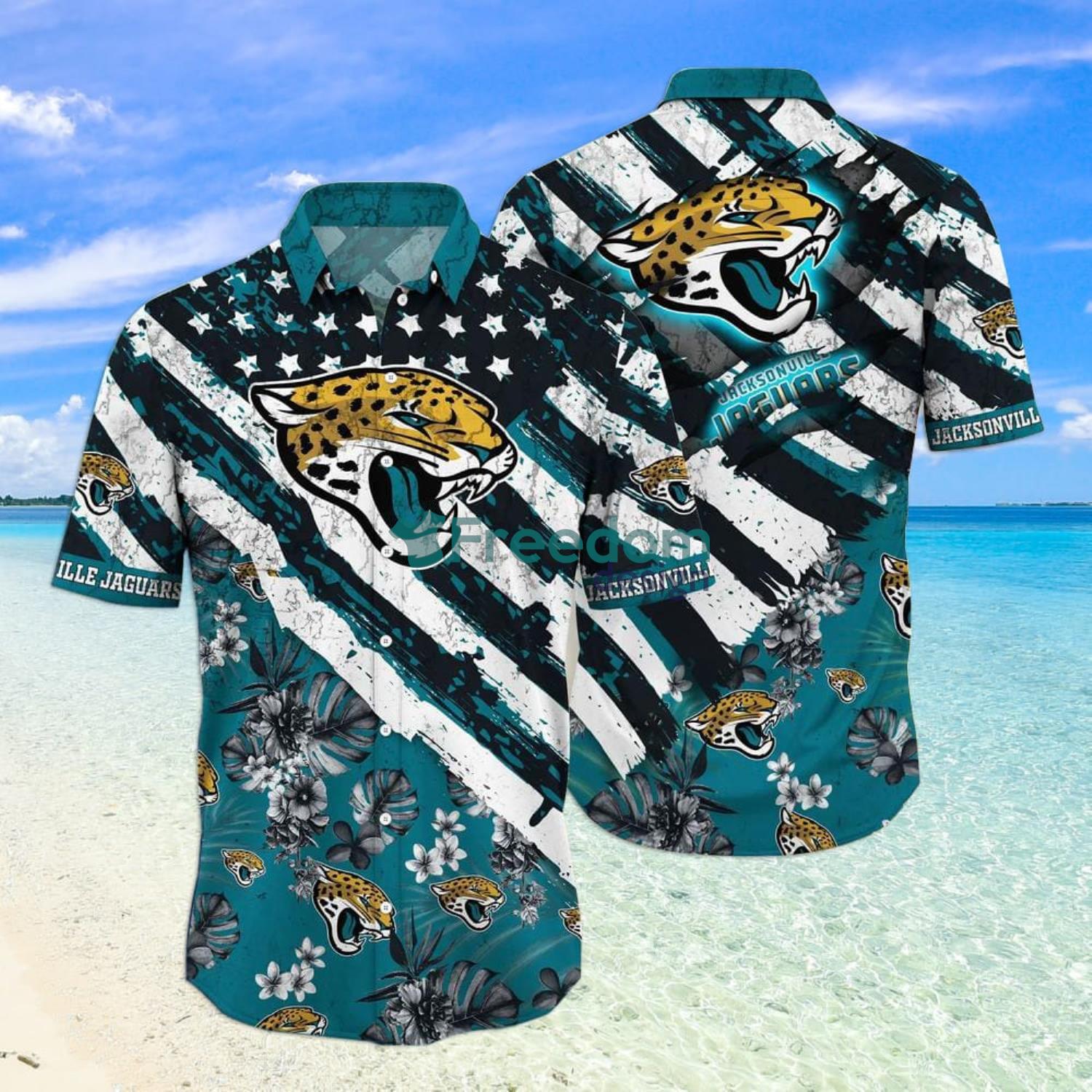 Jacksonville Jaguars NFL US Flag Aloha Tropical Hawaiian Shirt And Shorts -  Freedomdesign