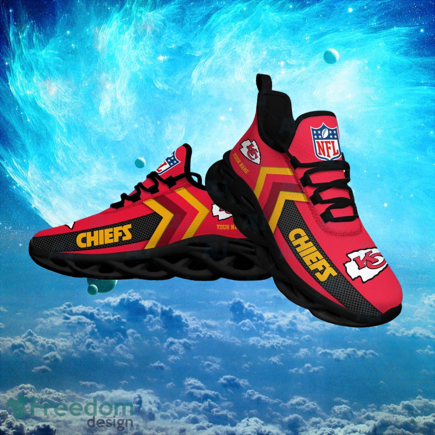 Kansas City Chiefs NFL Logo Fans Custom Name Max Soul Shoes Product Photo 1