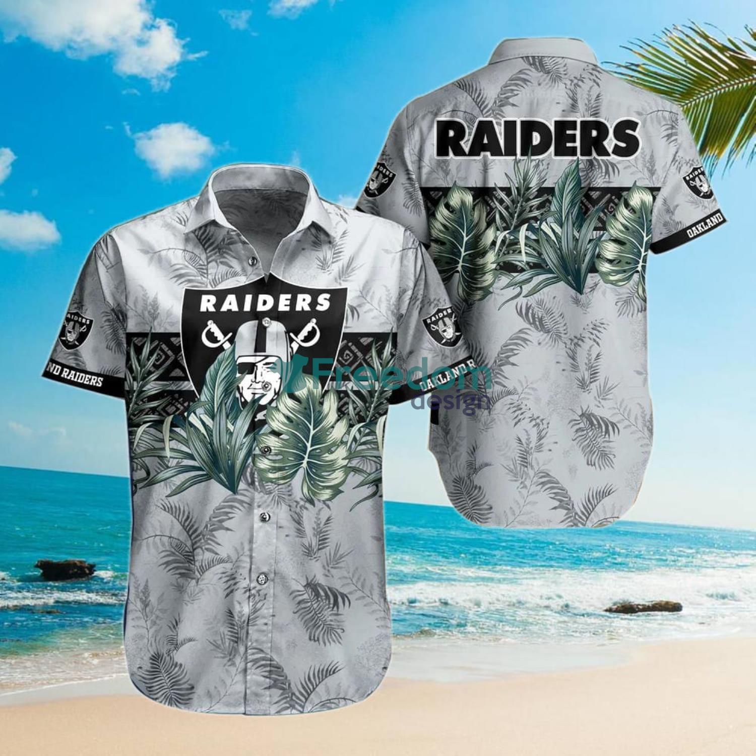 Las Vegas Raiders Hawaiian Shirt Tropical Pattern All Over Print