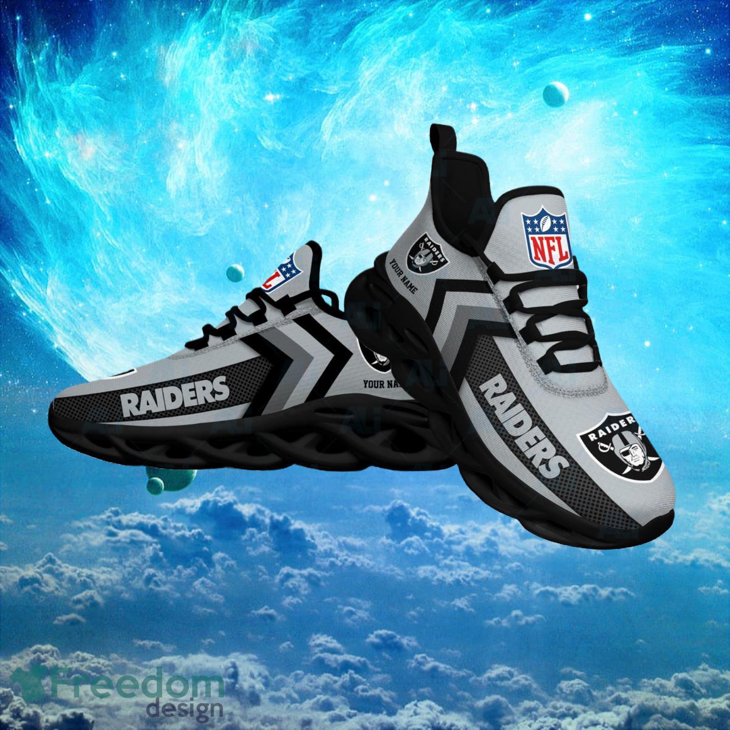 Las Vegas Raiders NFL Logo Fans Custom Name Max Soul Shoes Product Photo 1