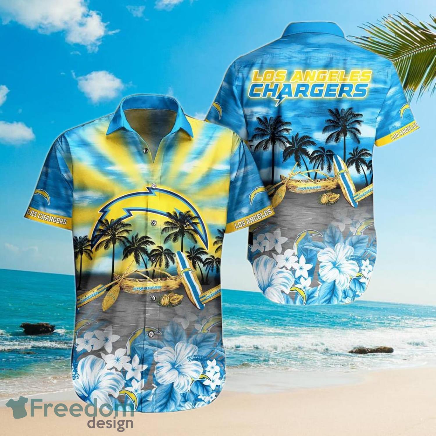 Los Angeles Chargers Hawaiian Shirt And Short - Freedomdesign