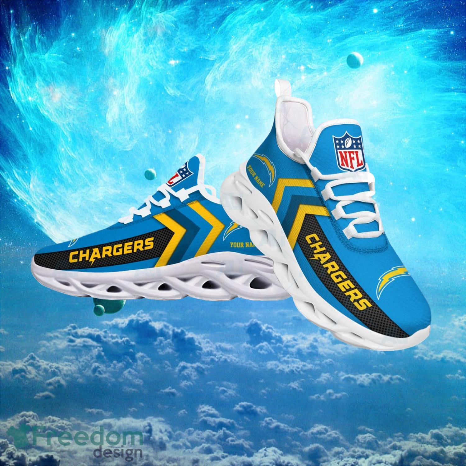 Los Angeles Chargers NFL Logo Fans Custom Name Max Soul Shoes Product Photo 2