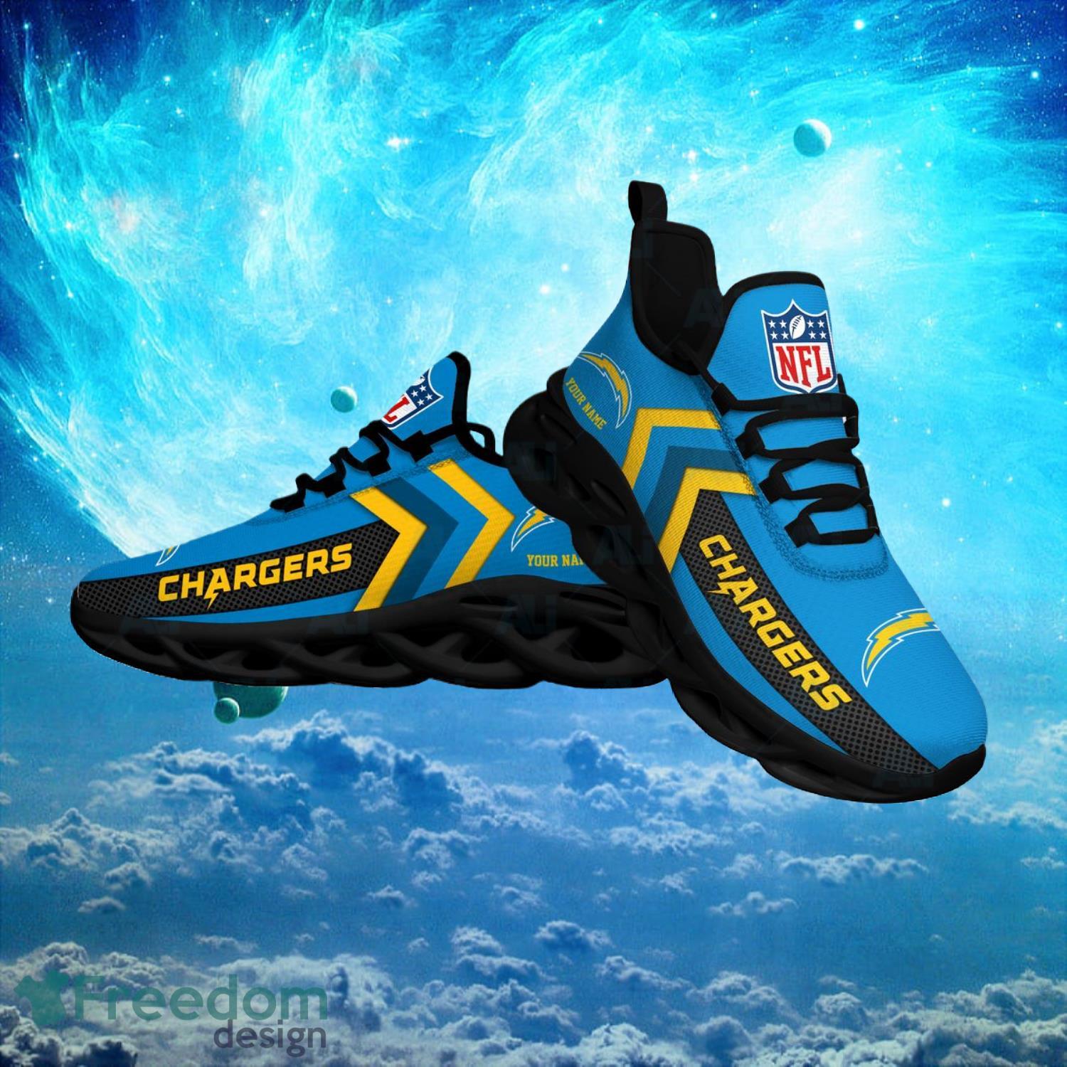 Los Angeles Chargers NFL Logo Fans Custom Name Max Soul Shoes Product Photo 1