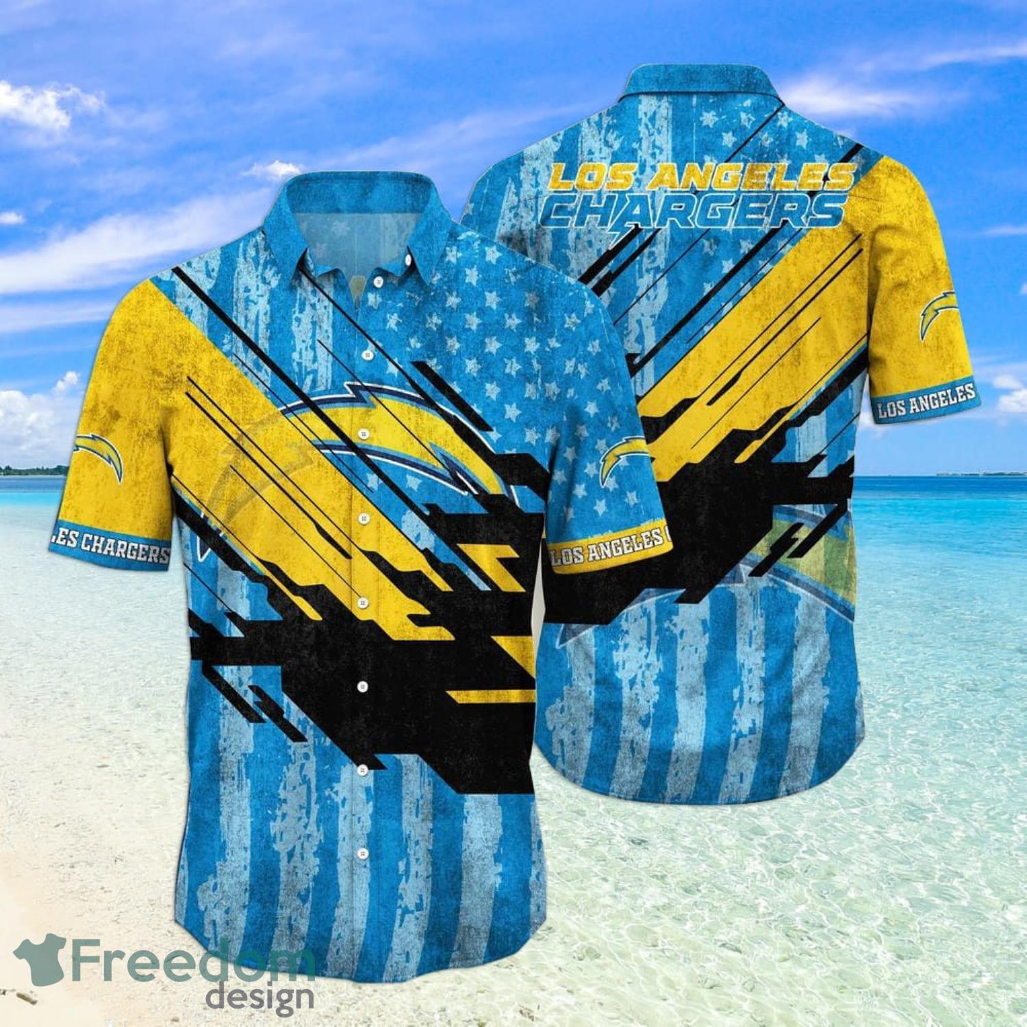 Los Angeles Chargers Shirt Hawaiian Summer Aloha Beach Shirt Hawaiian Shirt  - Freedomdesign