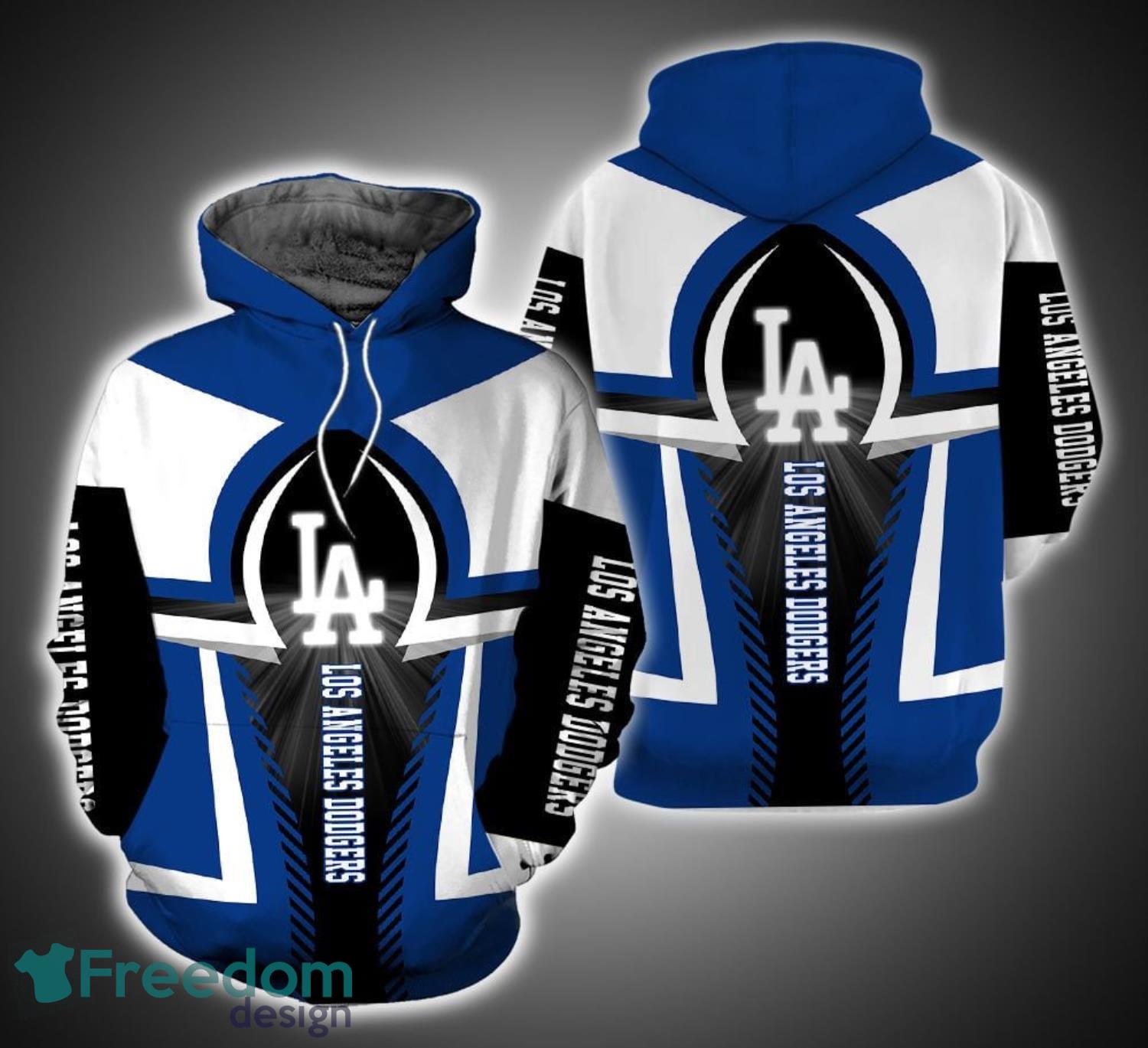 Custom Los Angeles Dodgers Hoodie 3D Blue Skull Dodgers Gift