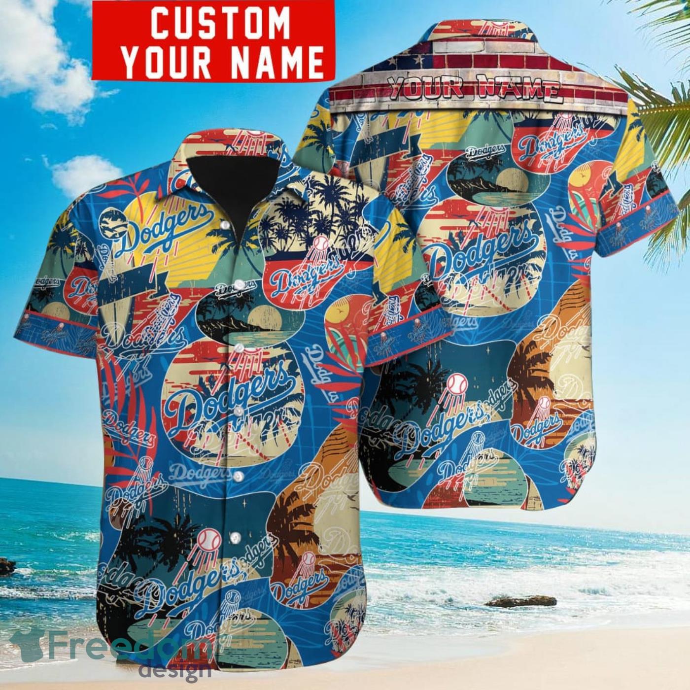 FREE shipping Los Angeles Dodgers Summer MLB Hawaiian shirt