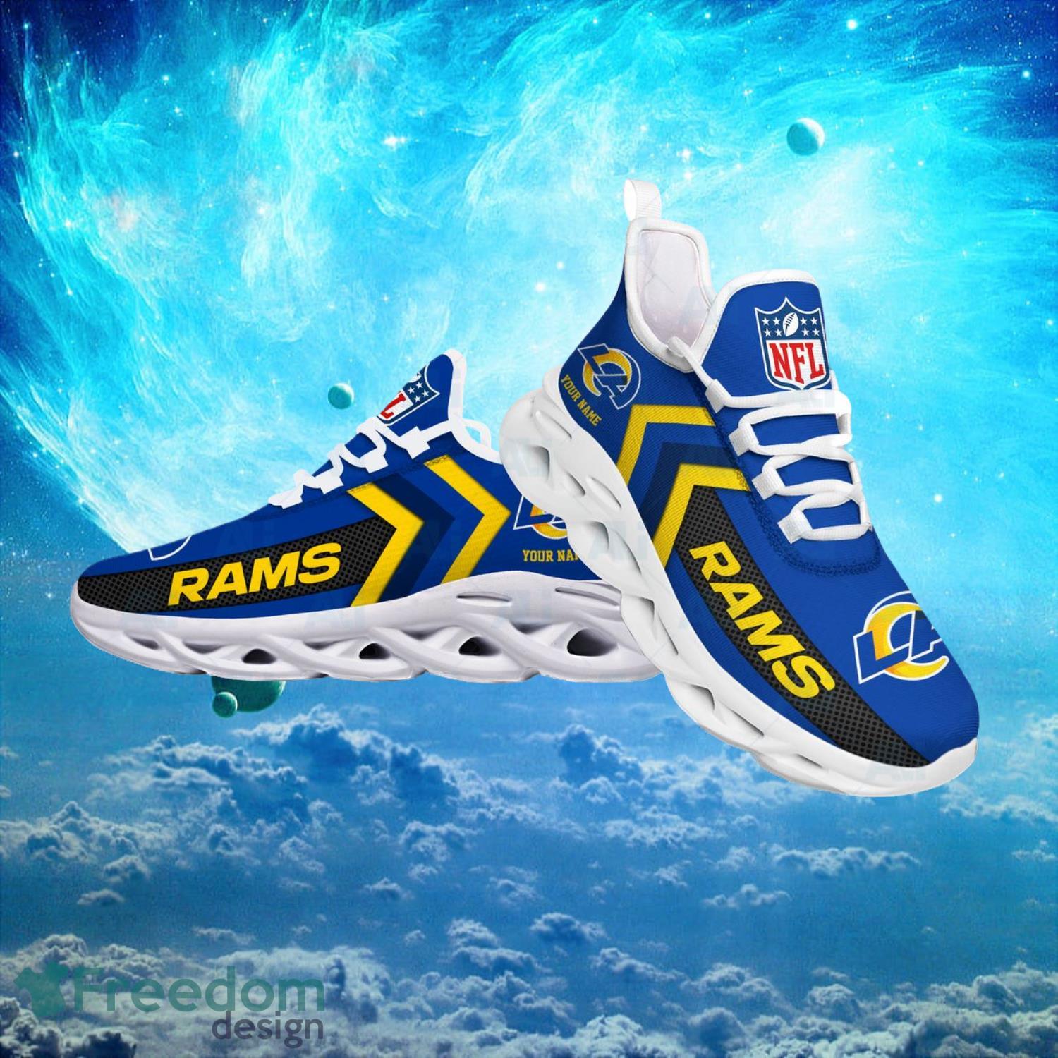 Los Angeles Rams NFL Logo Fans Custom Name Max Soul Shoes Product Photo 2