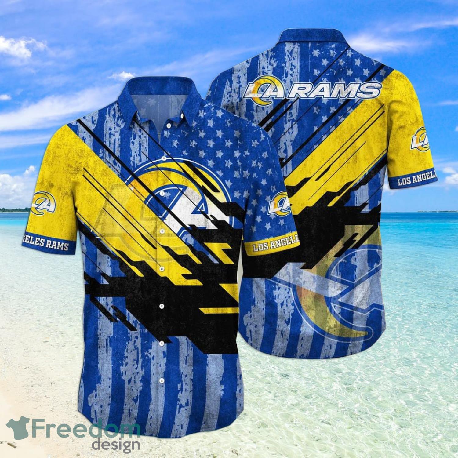 Los Angeles Rams NFL Flag US Background Hawaiian Shirt For Men And