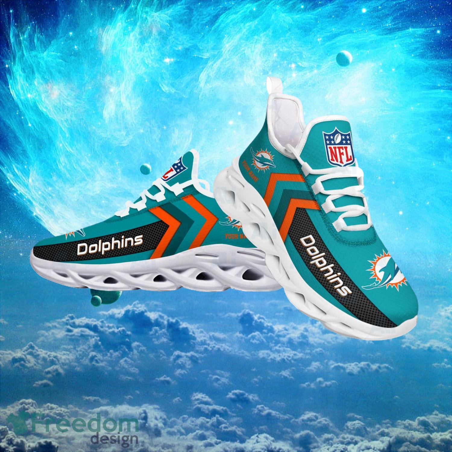 Miami Dolphins NFL Logo Fans Custom Name Max Soul Shoes Product Photo 2