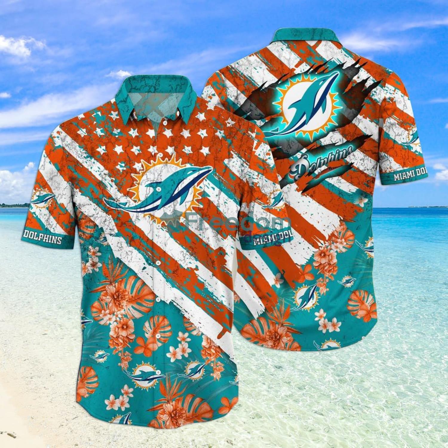 NFL Miami Dolphins Aloha Tropical Hawaiian Shirt - Freedomdesign