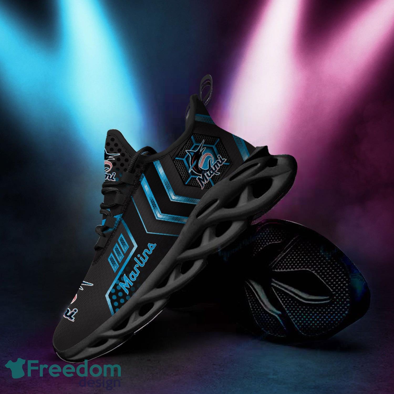 Miami Marlins Max Soul Shoes Men And Women Running Sneakers Sport Team Product Photo 2 Miami Marlins Max Soul Shoes Men And Women Running Sneakers Sport Team Product Photo 2