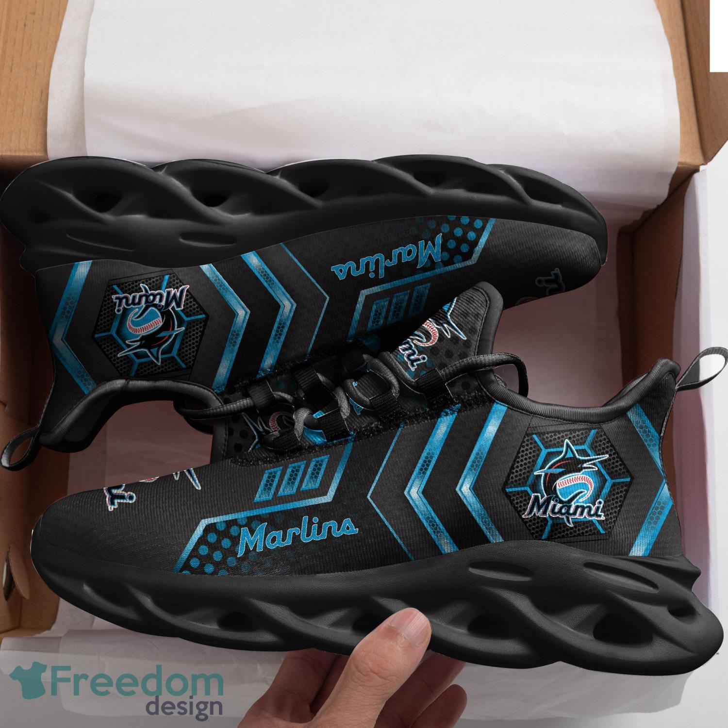 Miami Marlins Max Soul Shoes Men And Women Running Sneakers Sport Team image Miami Marlins Max Soul Shoes Men And Women Running Sneakers Sport Team Product Photo 3