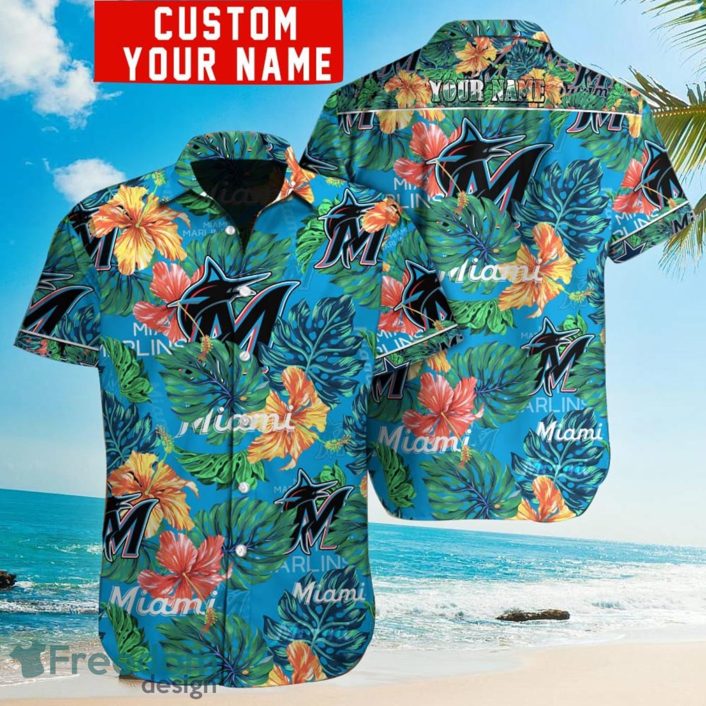 Miami Marlins MLB Flower Hawaiian Shirt Great Gift For Fans - Freedomdesign