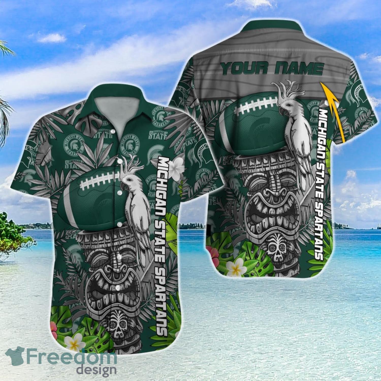 Michigan State Spartans NCAA Hawaiian Shirt Beach Time Aloha Shirt - Trendy  Aloha