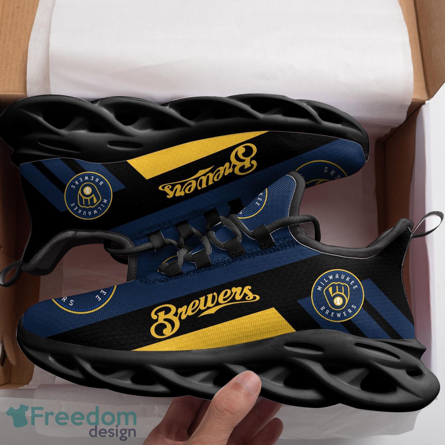 Milwaukee Brewers Custom Name Max Soul Sneakers Men And Women Running Shoes  For Football Fan - Freedomdesign
