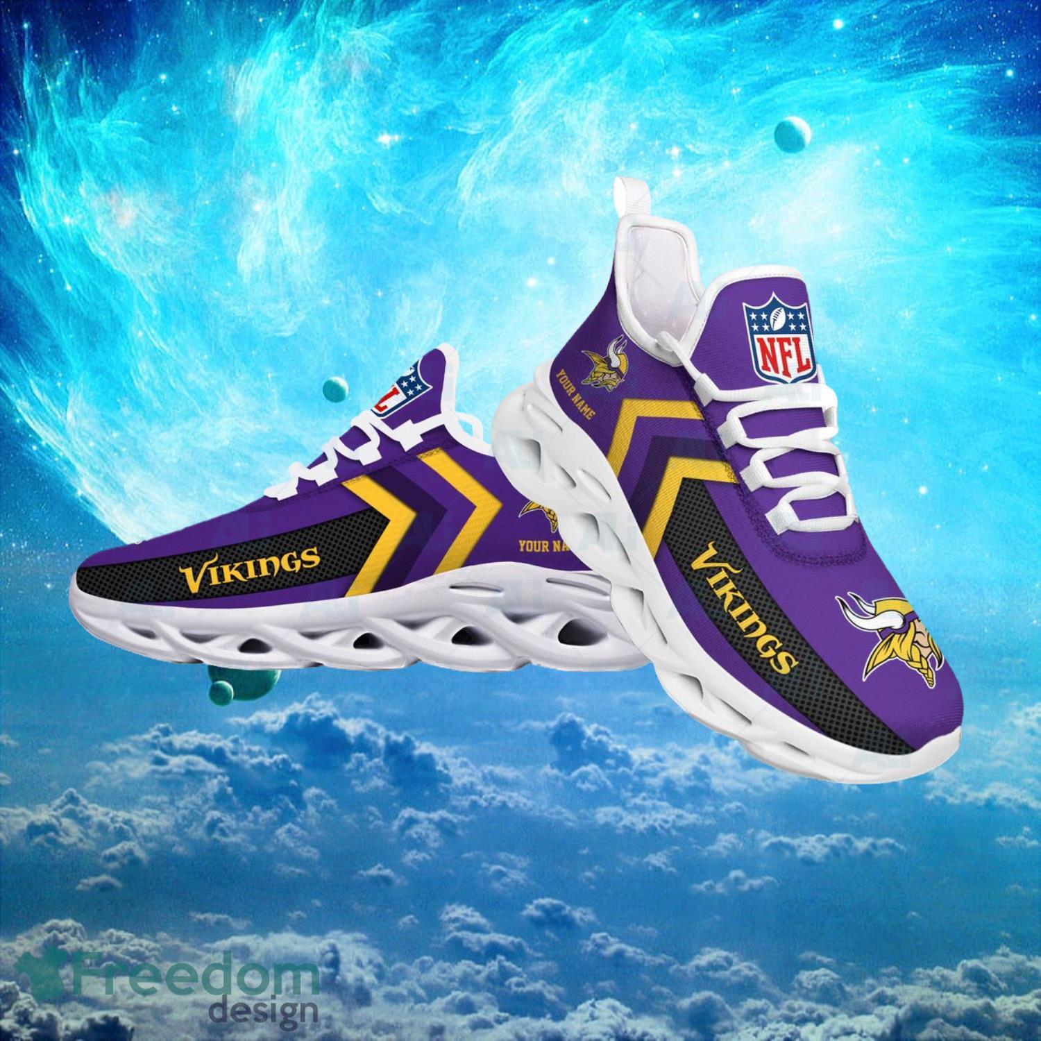 Minnesota Vikings NFL Logo Fans Custom Name Max Soul Shoes Product Photo 1