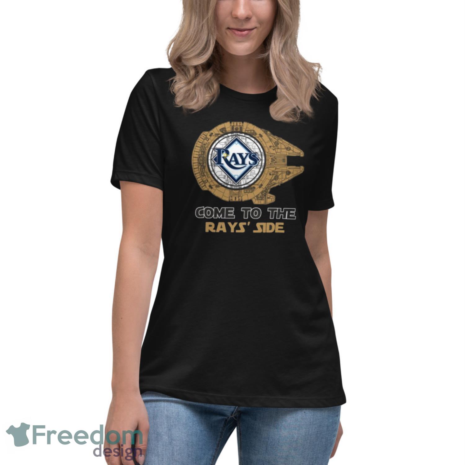 MLB Come To The Tampa Bay Rays Side Star Wars Baseball Sports T Shirt - Womens Relaxed Short Sleeve Jersey Tee MLB Come To The Tampa Bay Rays Side Star Wars Baseball Sports T Shirt - Womens Relaxed Short Sleeve Jersey Tee