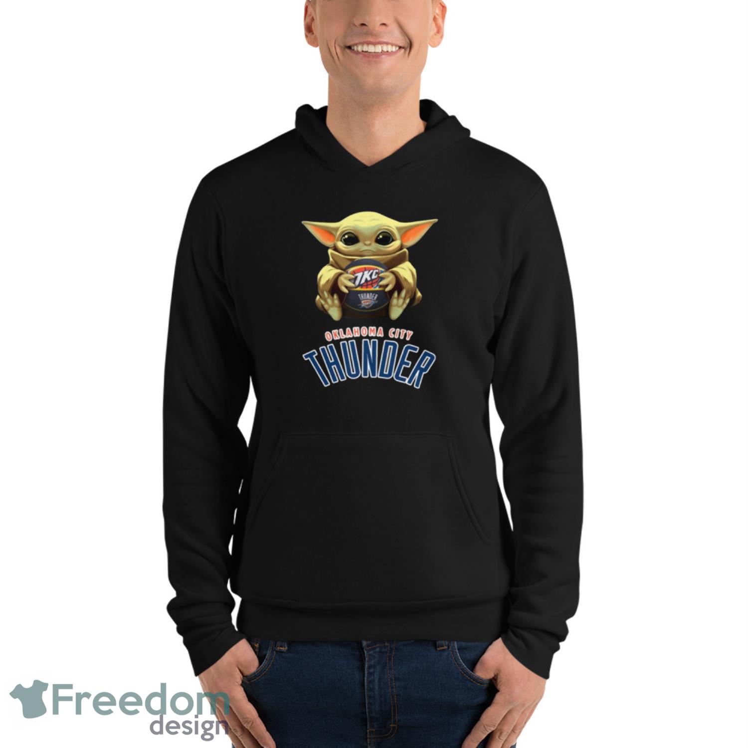 NBA Basketball Oklahoma City Thunder Star Wars Baby Yoda Shirt T Shirt - Unisex Fleece Pullover Hoodie NBA Basketball Oklahoma City Thunder Star Wars Baby Yoda Shirt T Shirt - Unisex Fleece Pullover Hoodie
