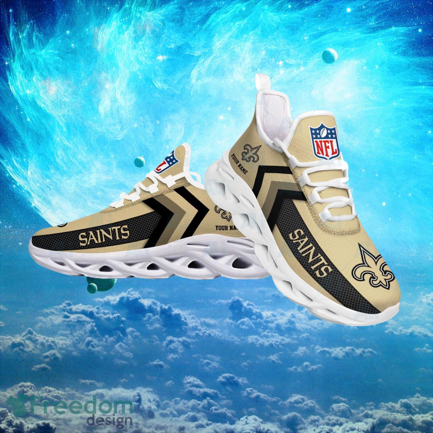 New Orleans Saints NFL Logo Fans Custom Name Max Soul Shoes Product Photo 2