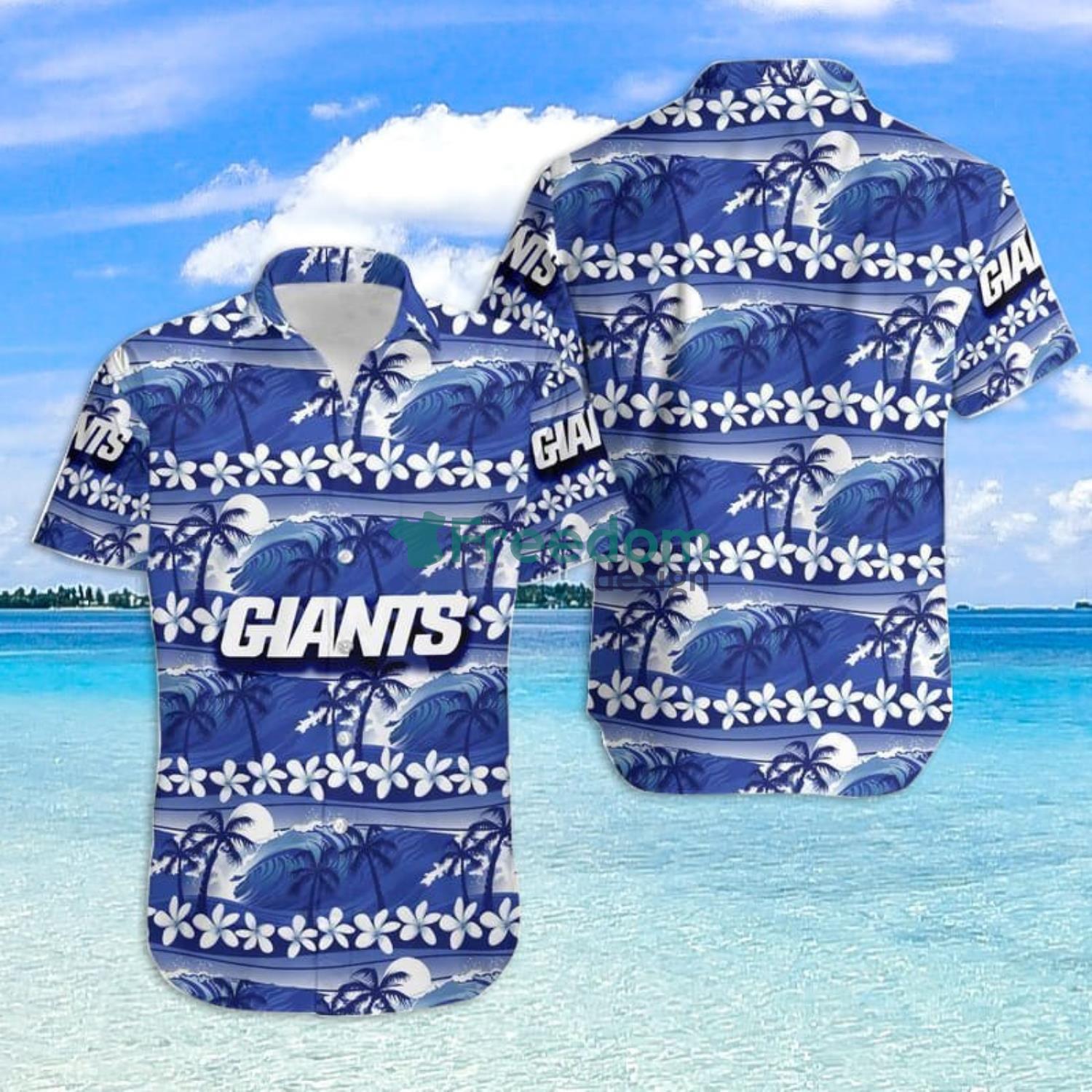 New York Giants Woven Button-Up Hawaiian Shirts For Men And Women -  Freedomdesign