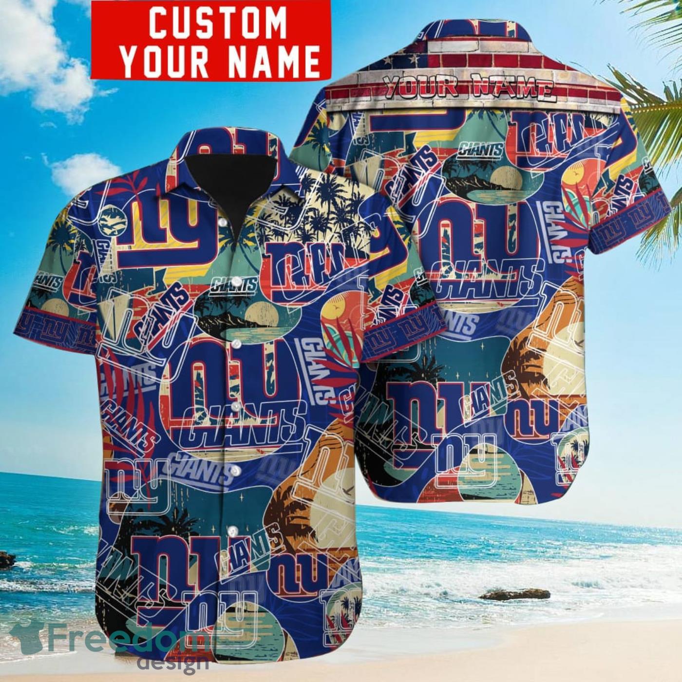 New York Giants NFL Hawaiian shirt Custom Name Summer Gift