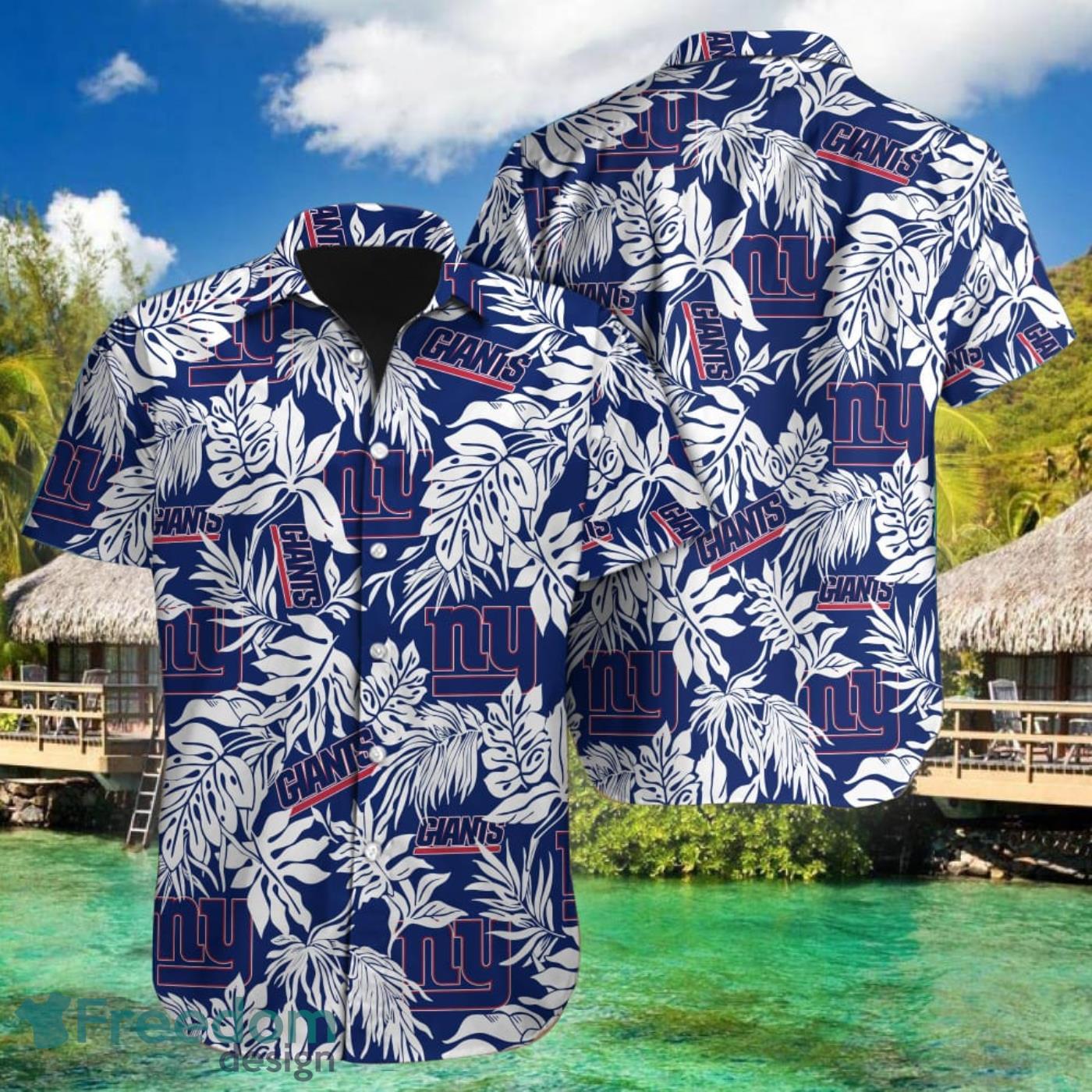 NY Giants Hawaiian Shirt NFL Football Beach Shirt For Summer