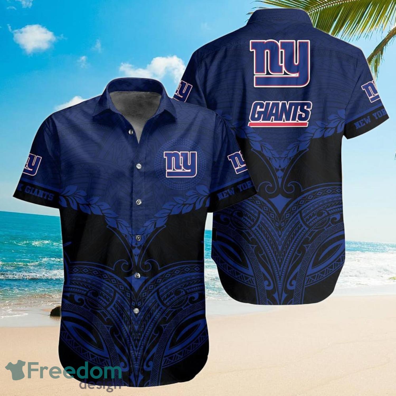 New York Giants NFL Logo Combo Hawaiian Shirt And Short Summer For Men Women  - Freedomdesign