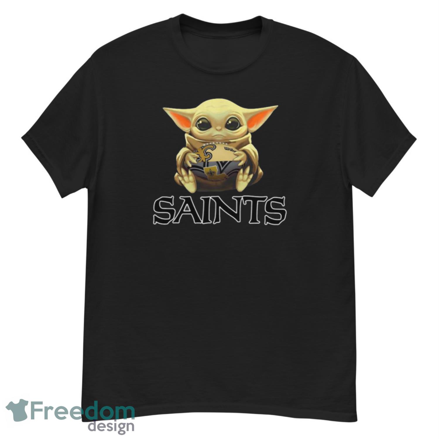 Baby Yoda And Baby Groot Hug New Orleans Saints Shirt