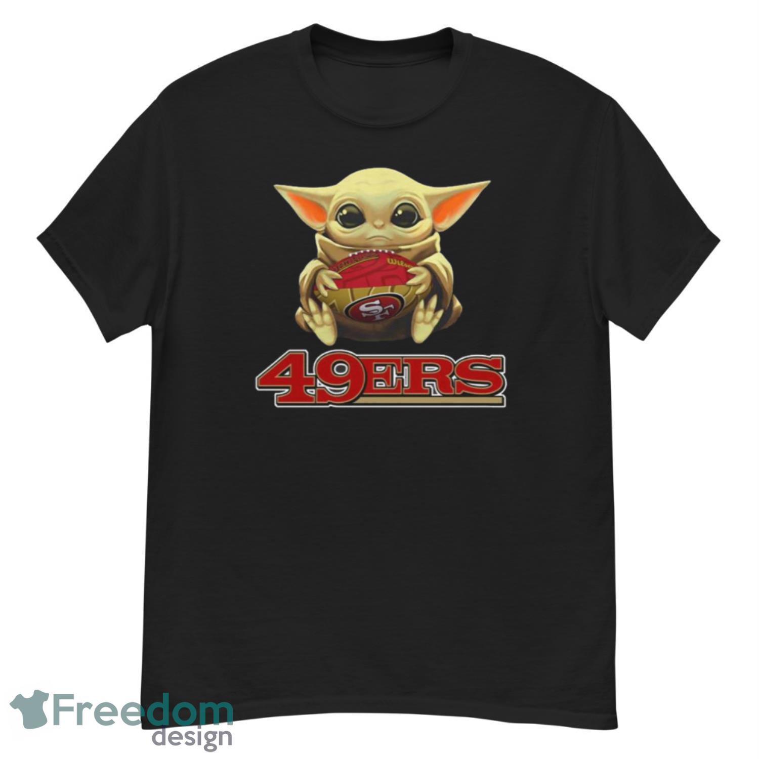 Baby Yoda Loves The San Francisco 49ers Star Wars NFL Youth T-Shirt 