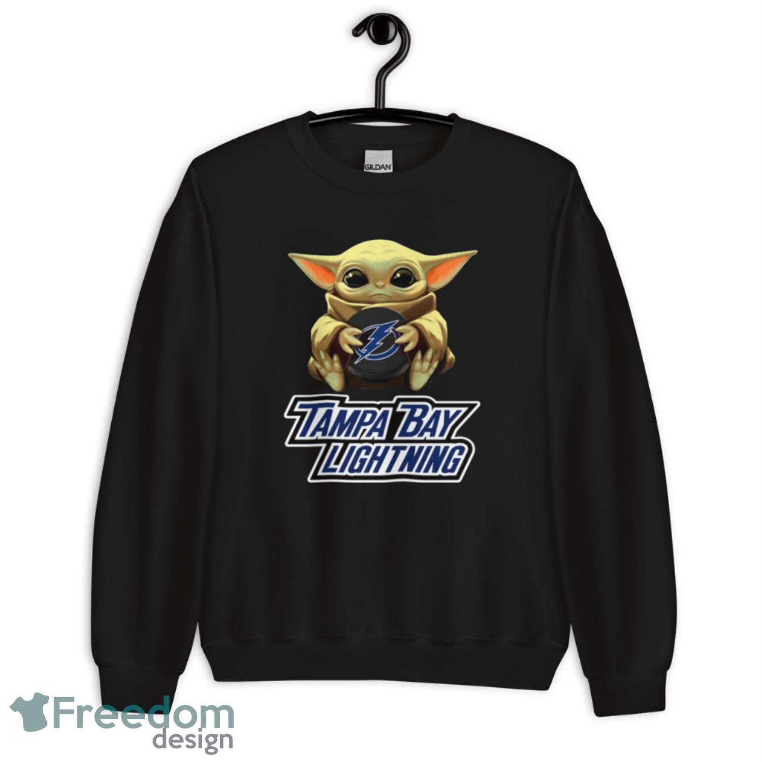 Tampa Bay Lightning Baby Yoda T-shirt Blue Lightning Hockey 