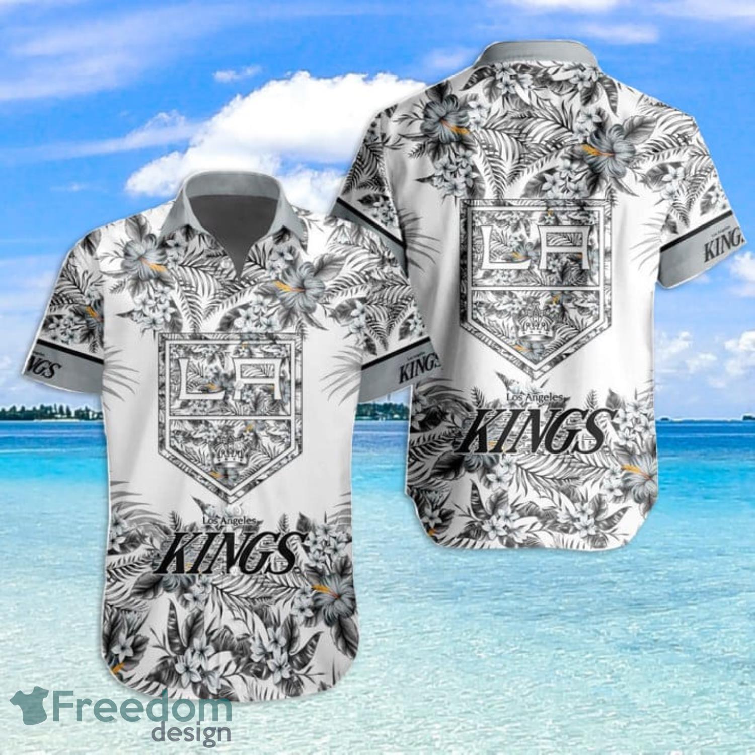 Los Angeles Kings Personalized Name Tropical Floral Men Women