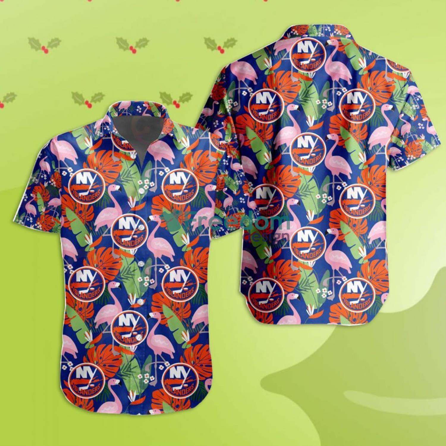 Nhl New York Islanders Flamingo Tropical Hawaiian Shirt For Men And Women Product Photo 1 Nhl New York Islanders Flamingo Tropical Hawaiian Shirt For Men And Women Product Photo 1