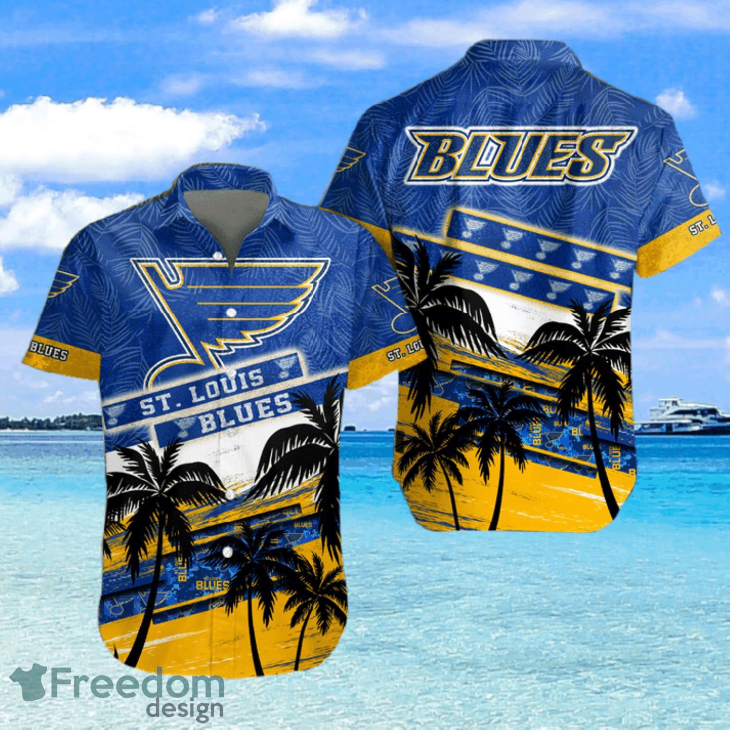 St. Louis Blues NHL Coconut Tree And Tropical Pattern Hawaiian Shirt And  Shorts