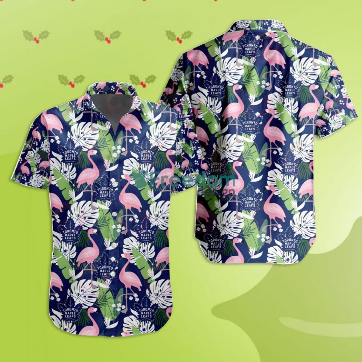 Hawaiian Shirt Flamingos And Maple Leaves Men's All Over Print Aloha Shirt