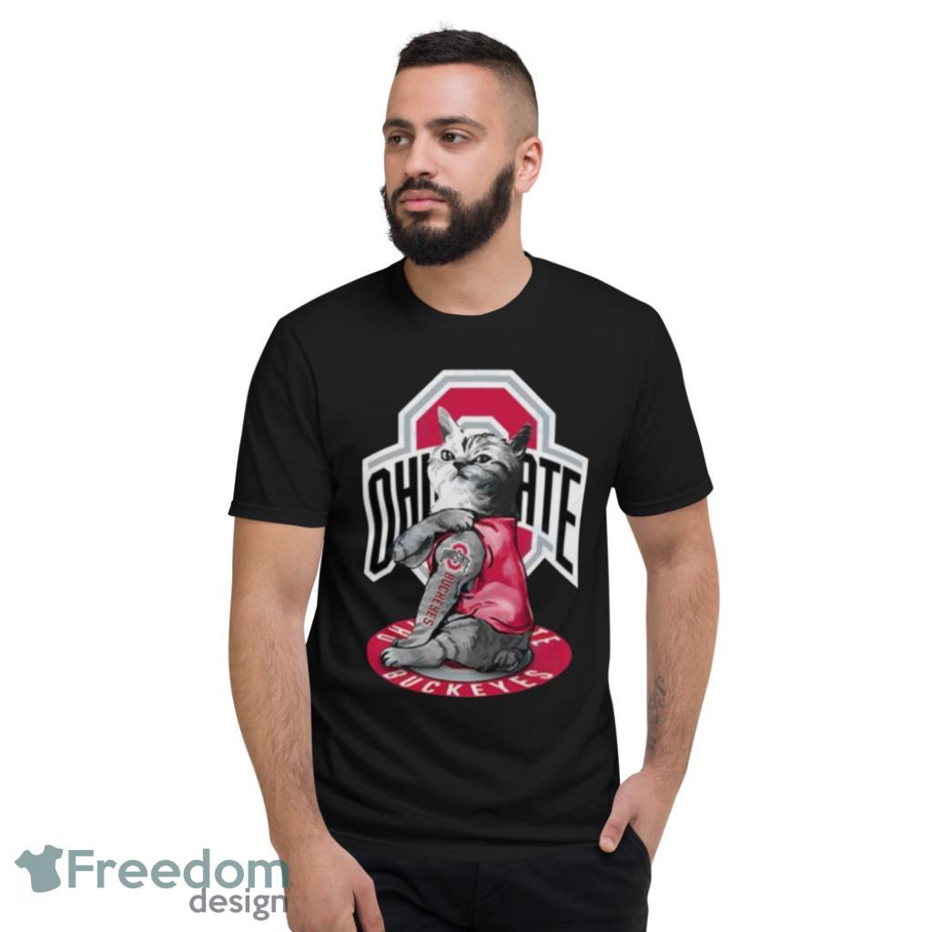 OHIO State Buckeyes Cat Tattoo T-Shirt Product Photo 2