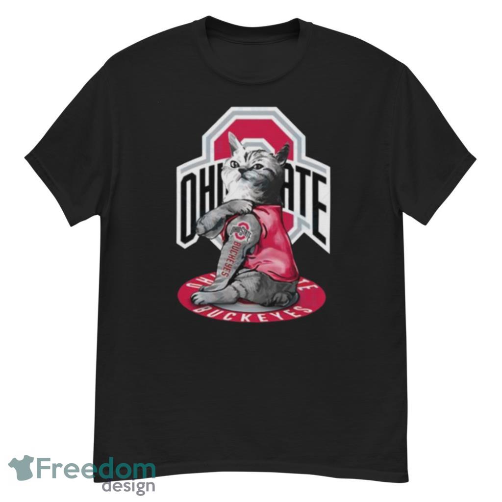 OHIO State Buckeyes Cat Tattoo T-Shirt Product Photo 1