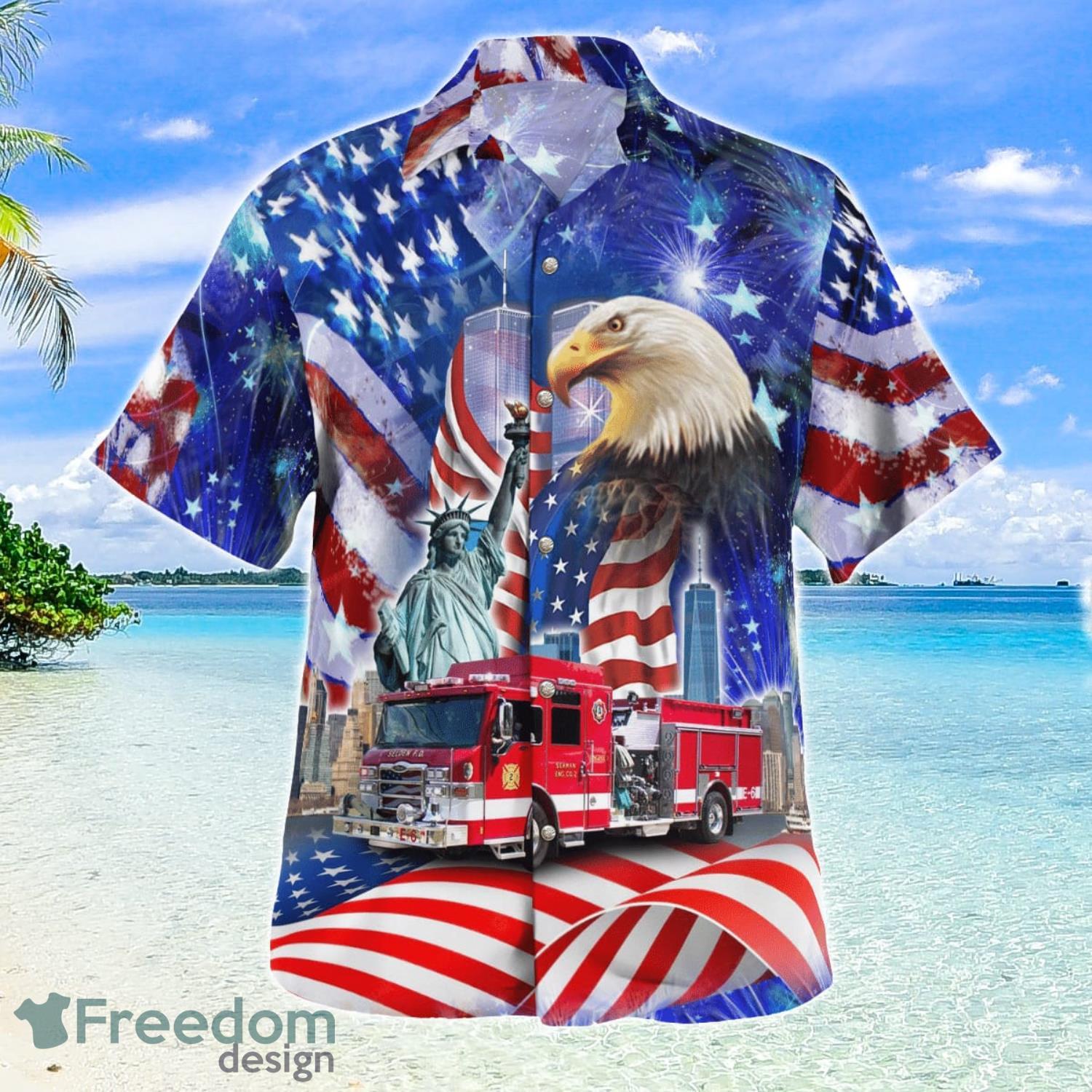 FDNY EMS Haz-Tac Tropical Style Hawaiian Shirt - Freedomdesign