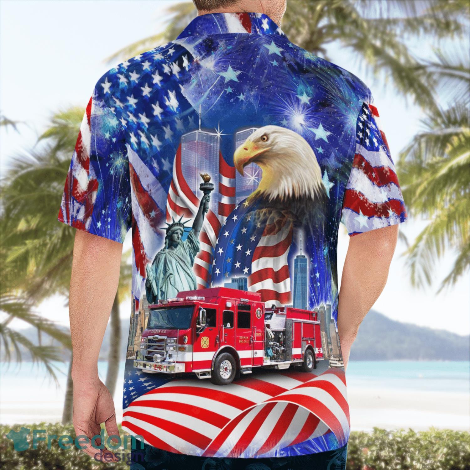 FDNY EMS Haz-Tac Tropical Style Hawaiian Shirt - Freedomdesign