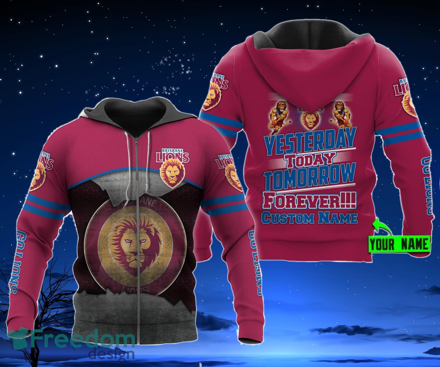 NRL Brisbane Broncos Hoodie 3D All Over Print