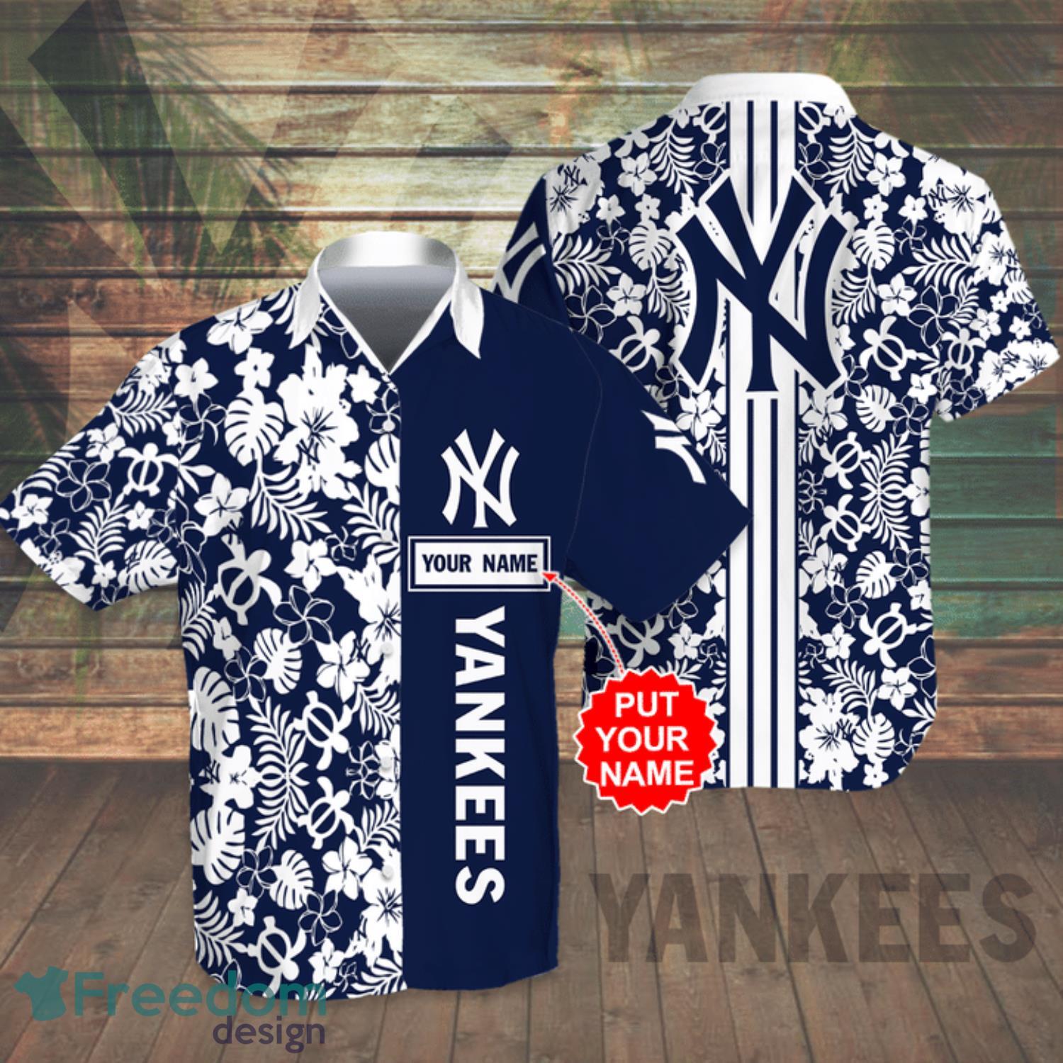 Personalized Name New York Yankees Aloha Summer Beach Tropical Hawaiian  Shirt - Freedomdesign