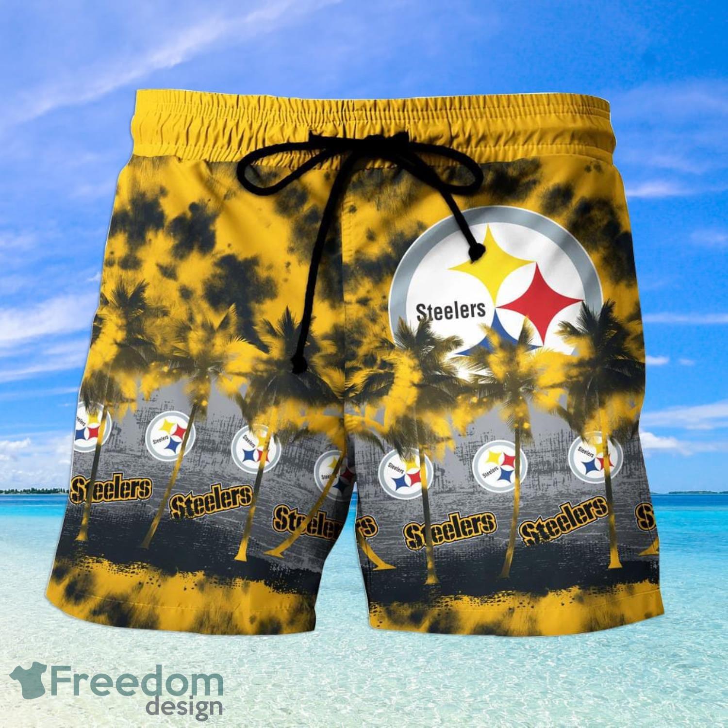 NFL Pittsburgh Steelers Black Golden Edition Hawaiian Shirt - Trendy Aloha