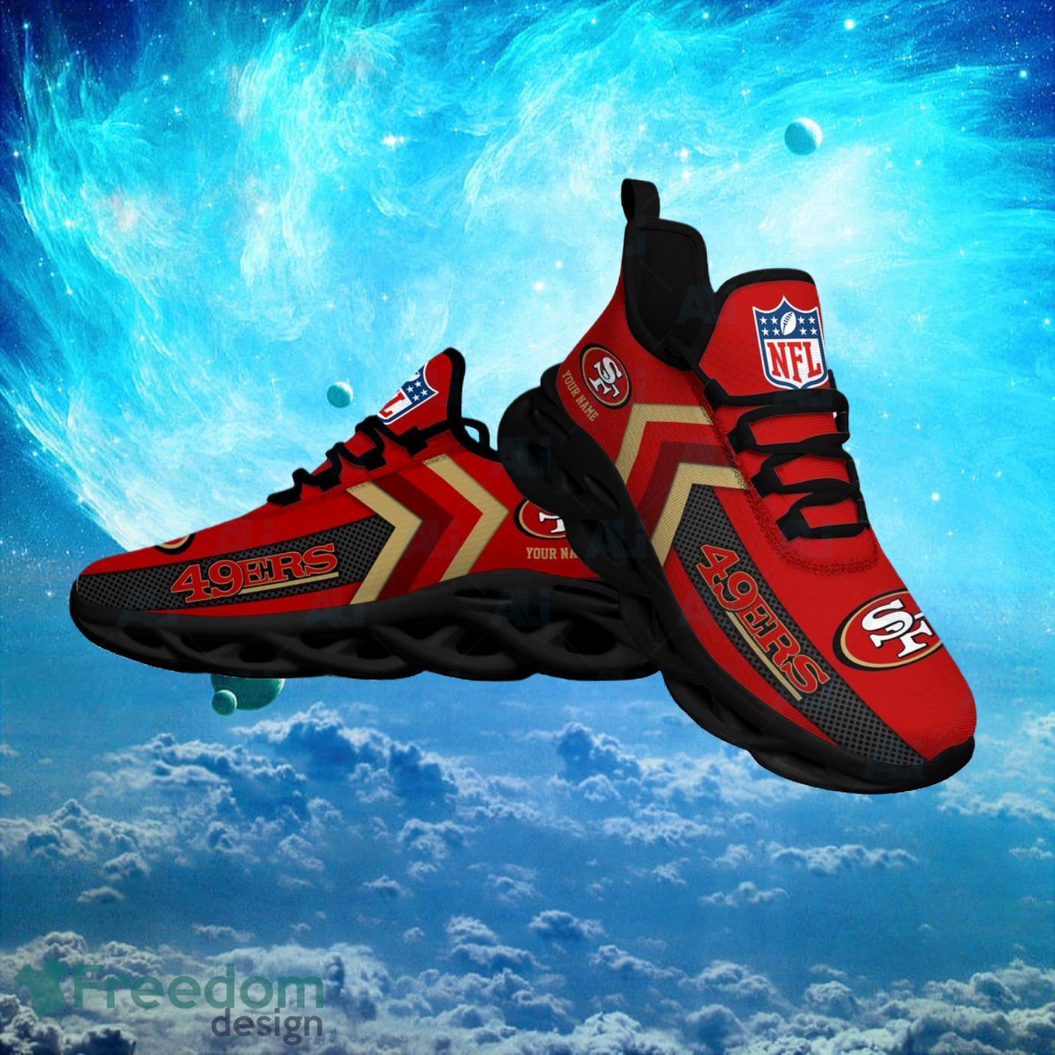 San Francisco 49ers NFL Logo Fans Custom Name Max Soul Shoes Product Photo 1