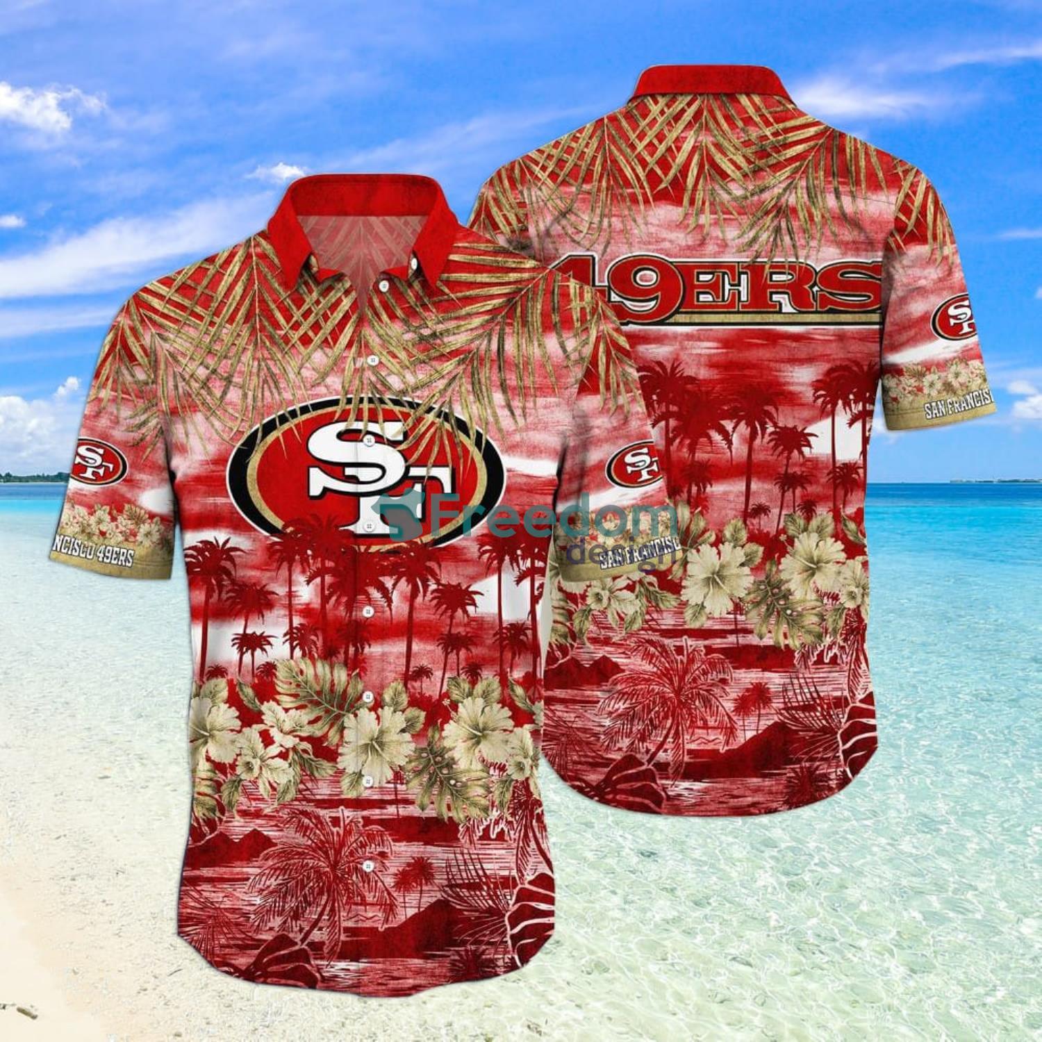 NFL San Francisco 49ers Camo American Flag Hawaiian Shirt And Short