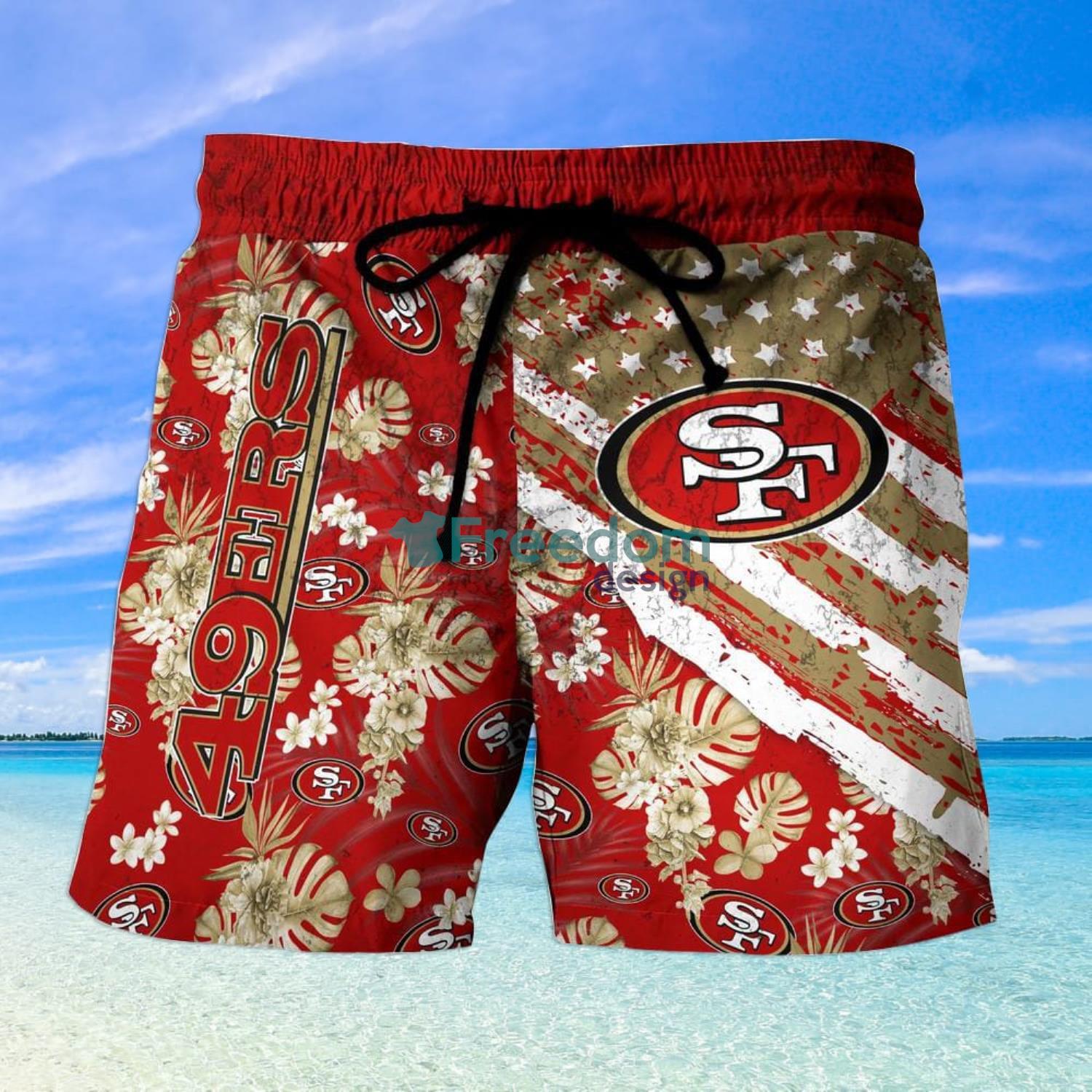 Tropical San Francisco 49ers Combo Leggings And Hollow Tank Top