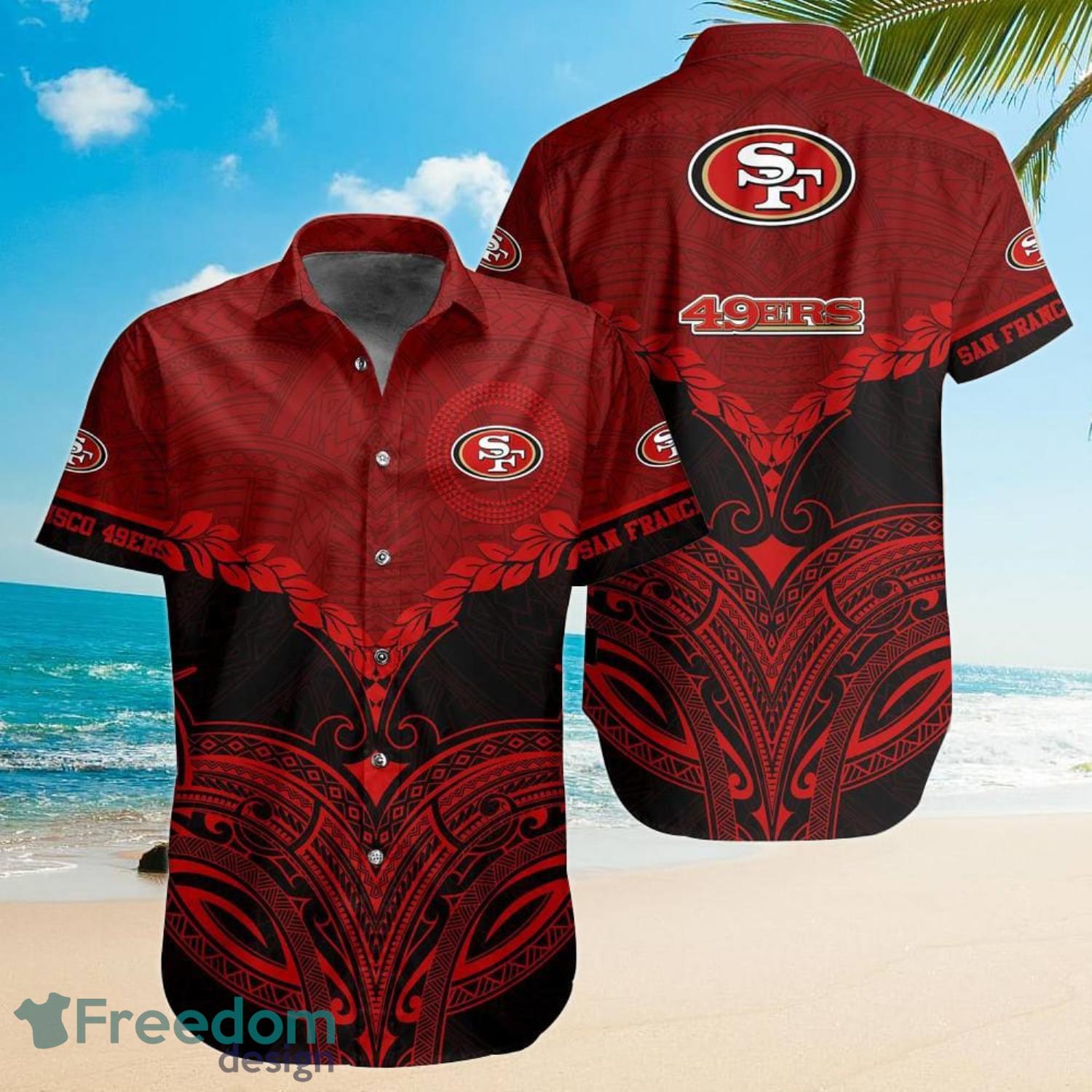 San Francisco 49ers Sport Team NFL Polynesian Pattern Hawaiian Shirt And  Shorts - Freedomdesign